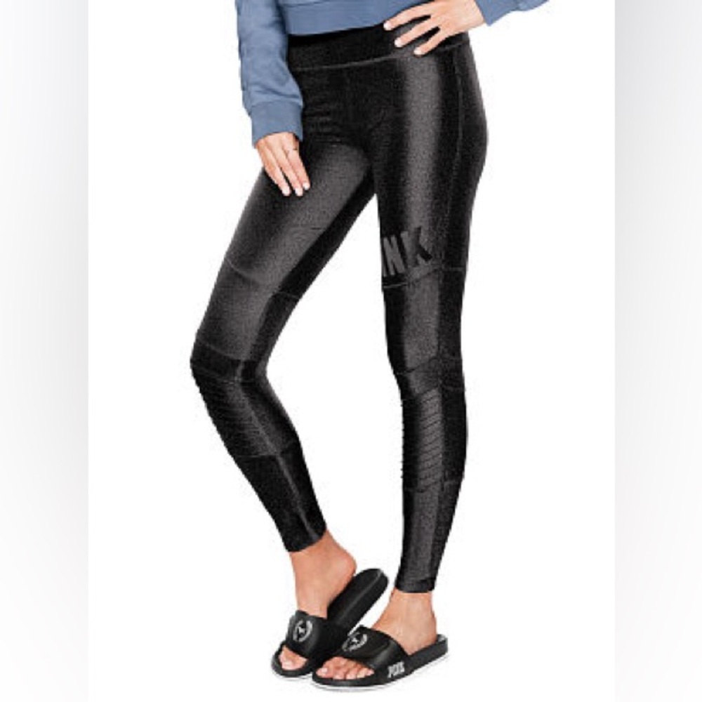 PINK Victoria’s Secret Black High Shine Leggings | XS | NWT